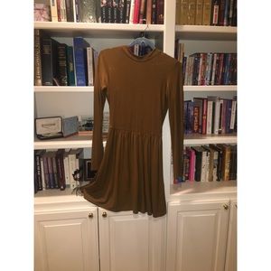 Mustard yellow mock neck dress